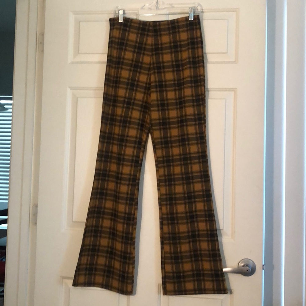 Plaid flare pants